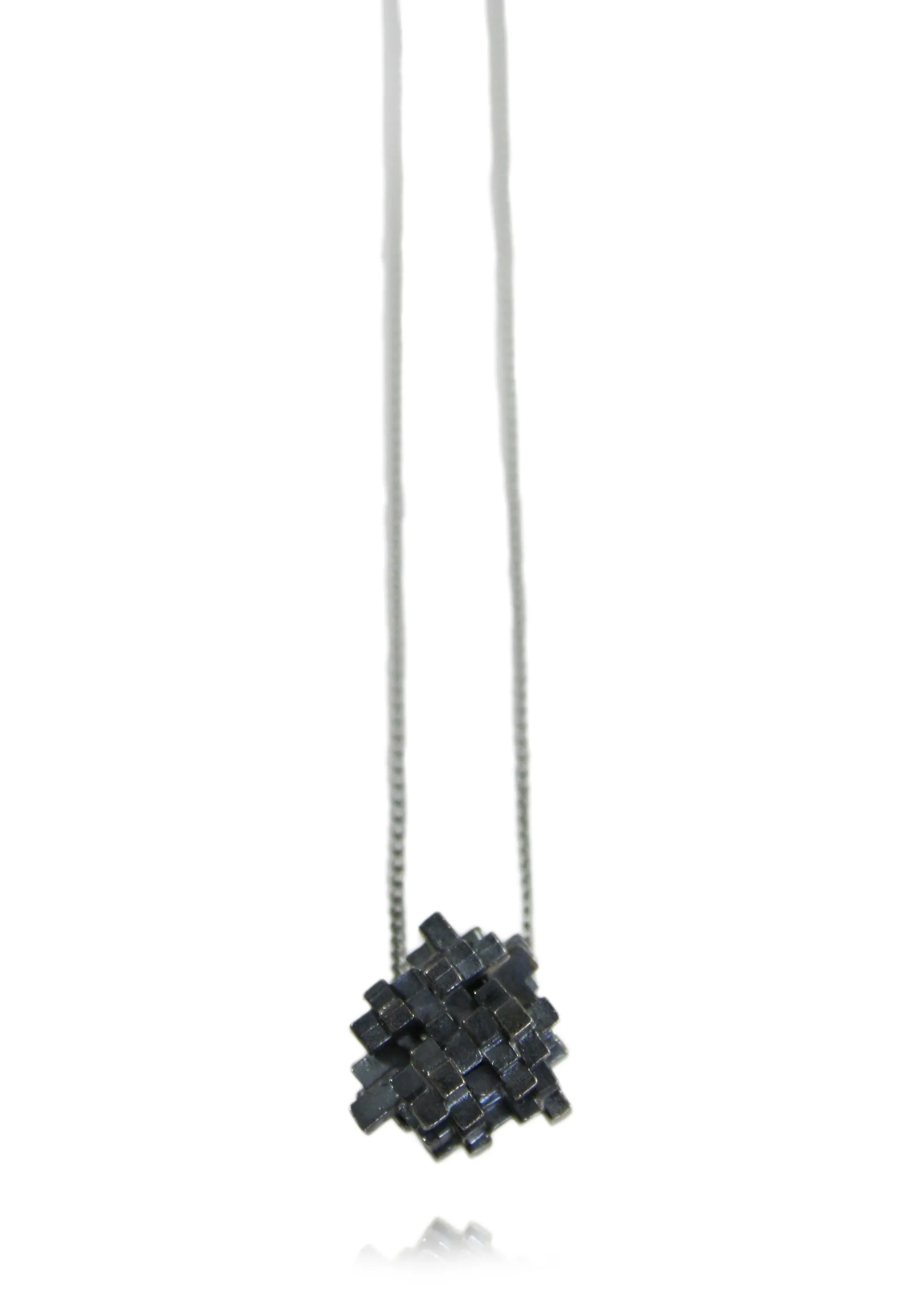 "T" Cube Necklace Black