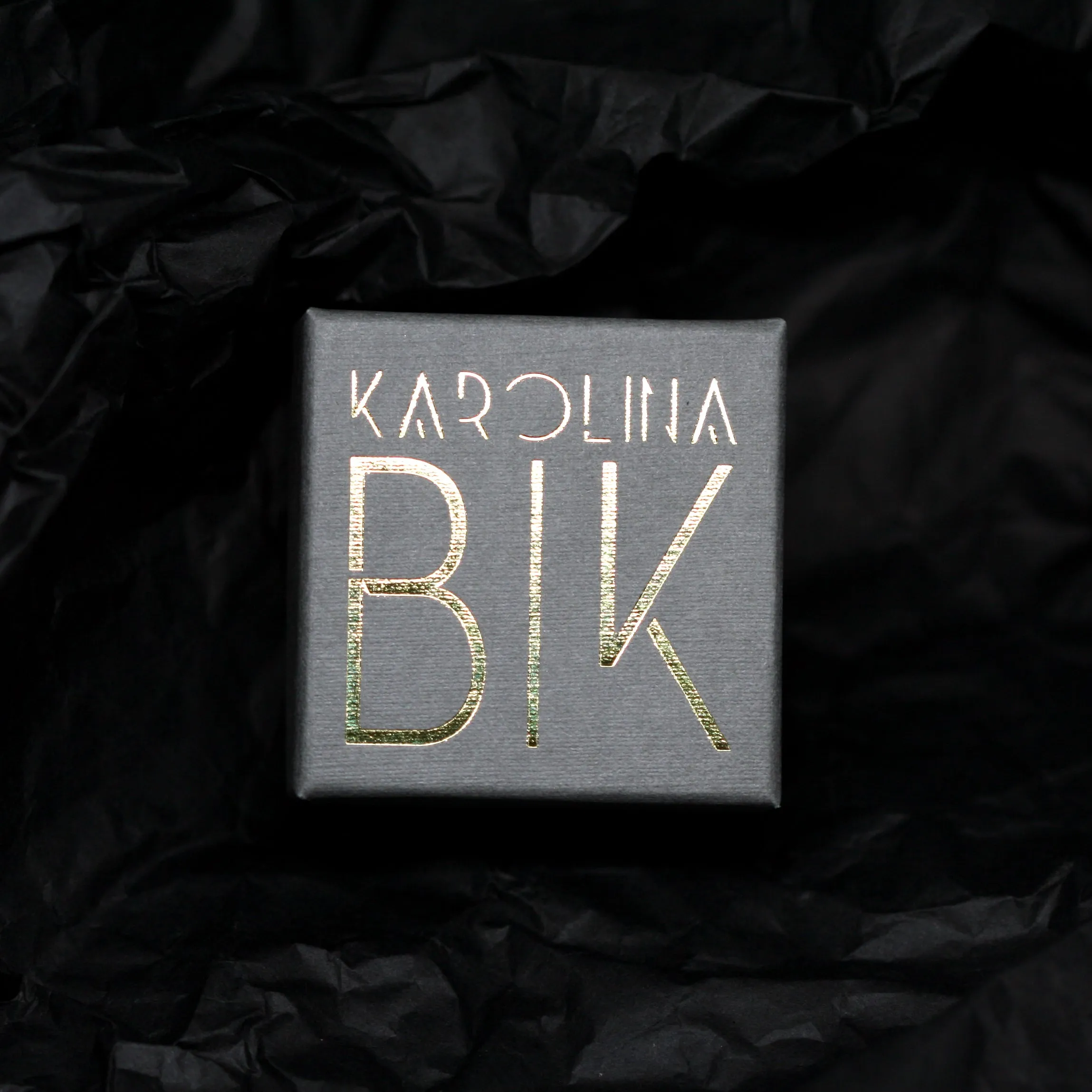 "T" Cube Necklace Gold & Black