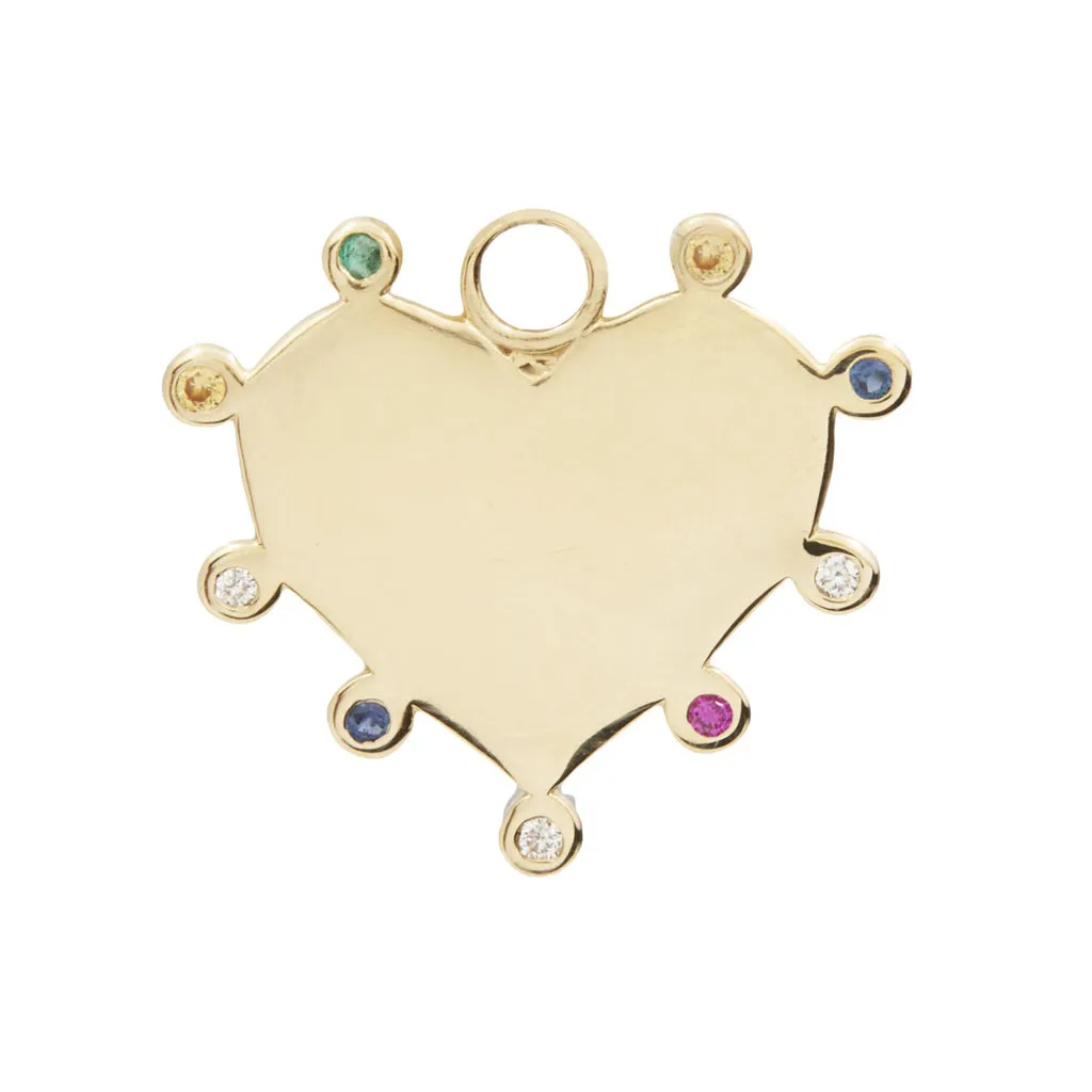 Rainbow Gems Heart Charm