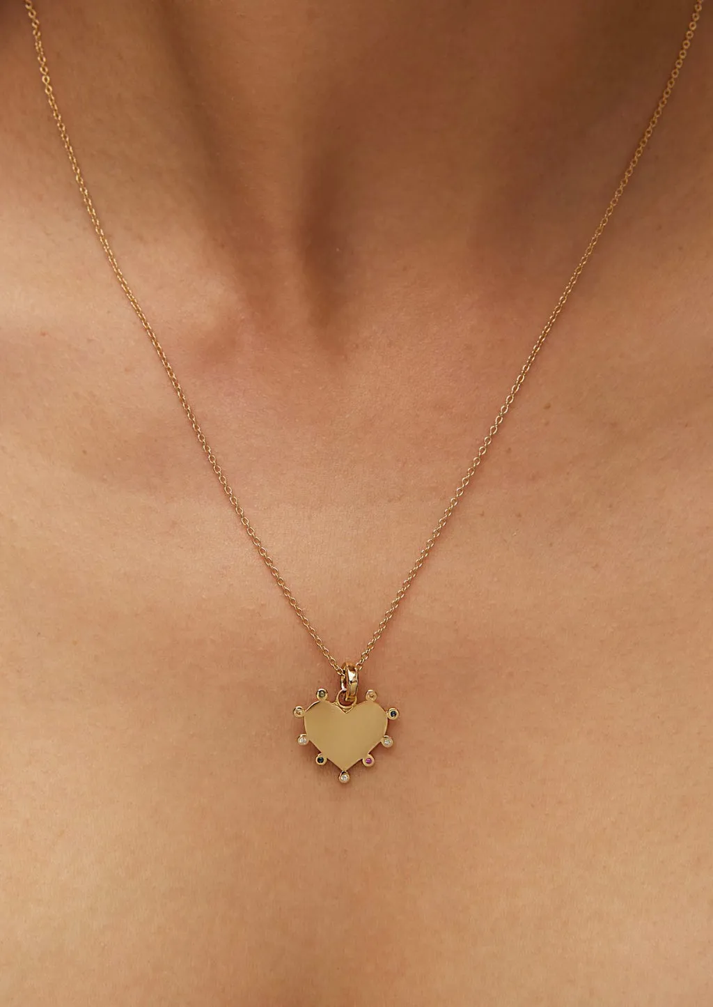 Rainbow Gems Heart Charm