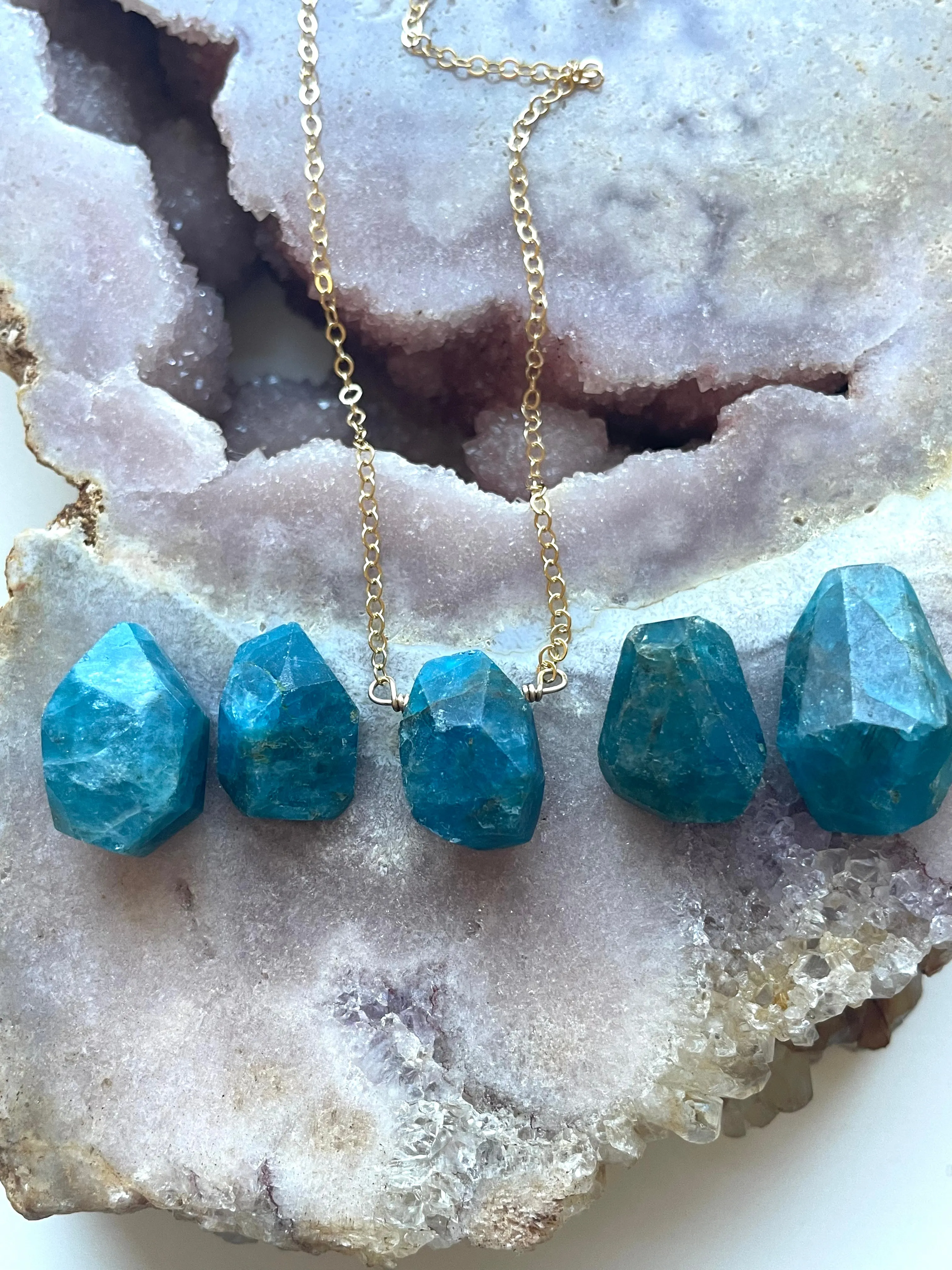 Raw Apatite Necklace