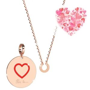 Rebecca My World Rose Gold Valentines Necklace Set