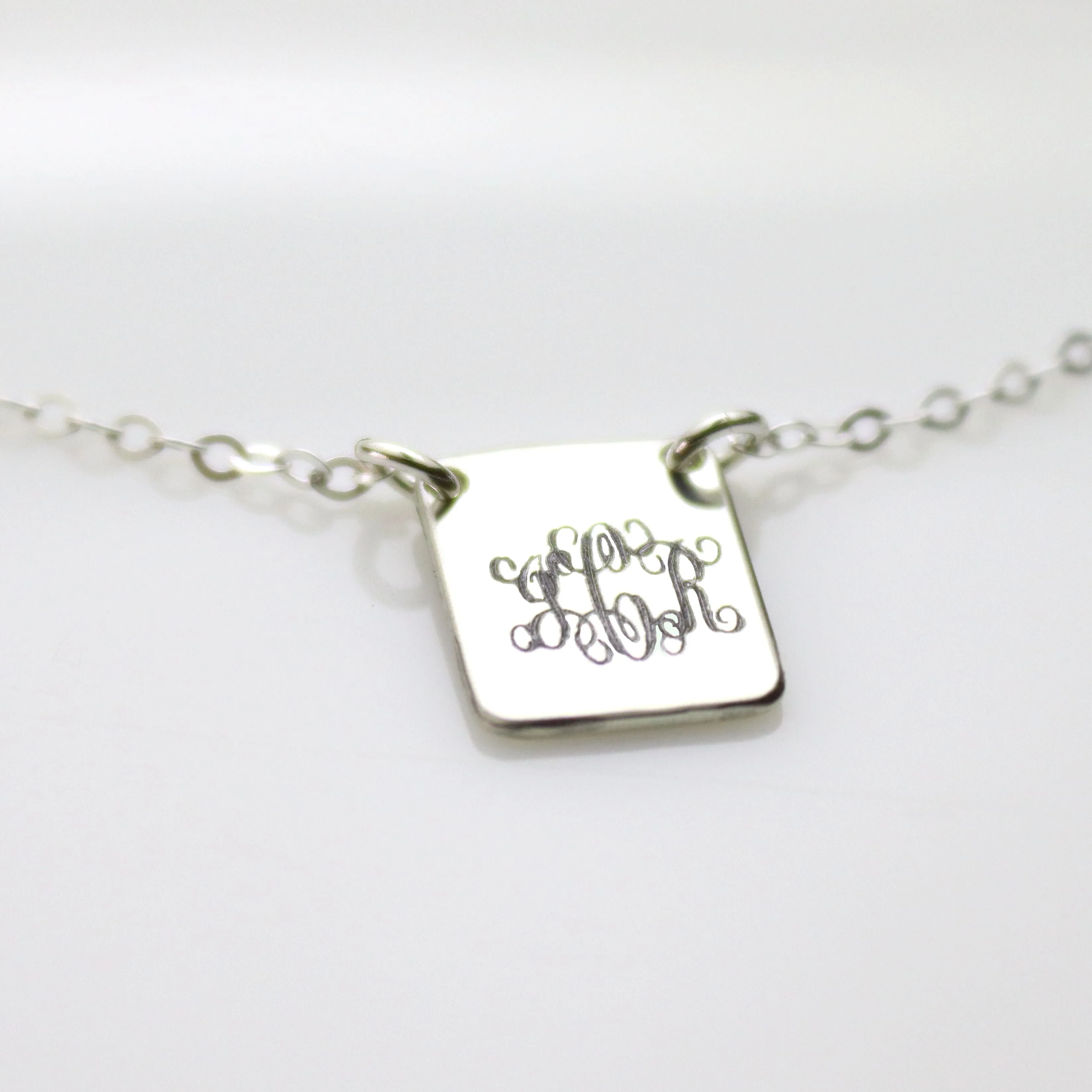 Rectangular Monogram Pendant - Personalized Gift for her