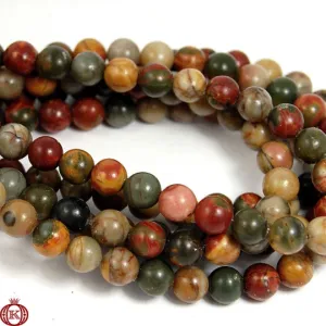 Red Creek Jasper Beads Smooth Round