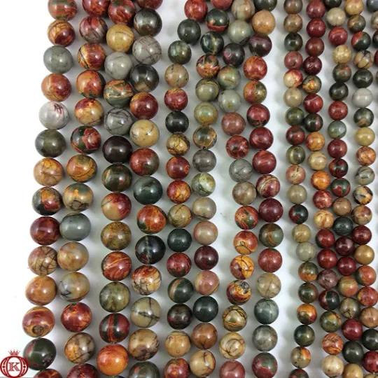 Red Creek Jasper Beads Smooth Round
