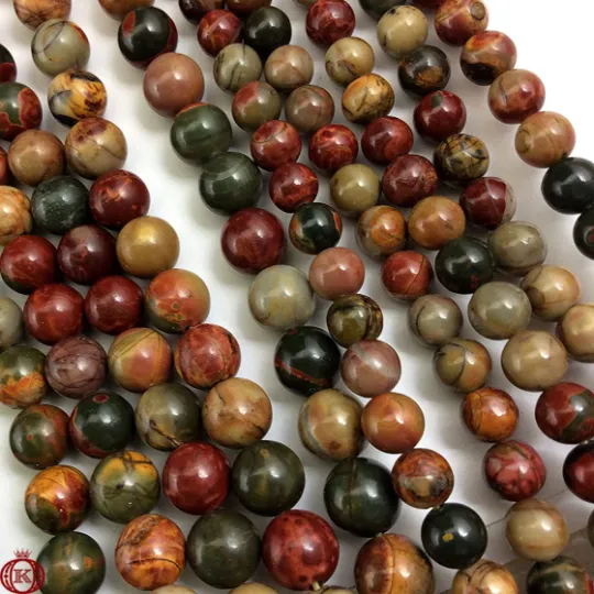 Red Creek Jasper Beads Smooth Round