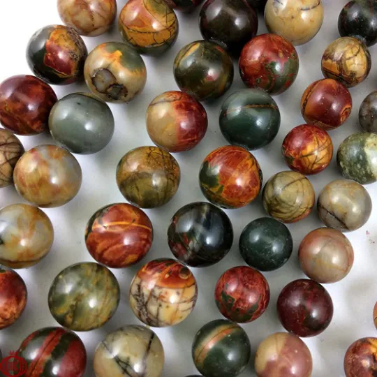 Red Creek Jasper Beads Smooth Round