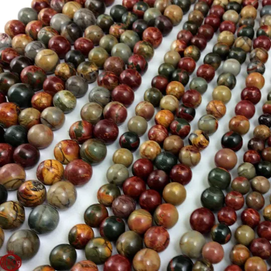 Red Creek Jasper Beads Smooth Round