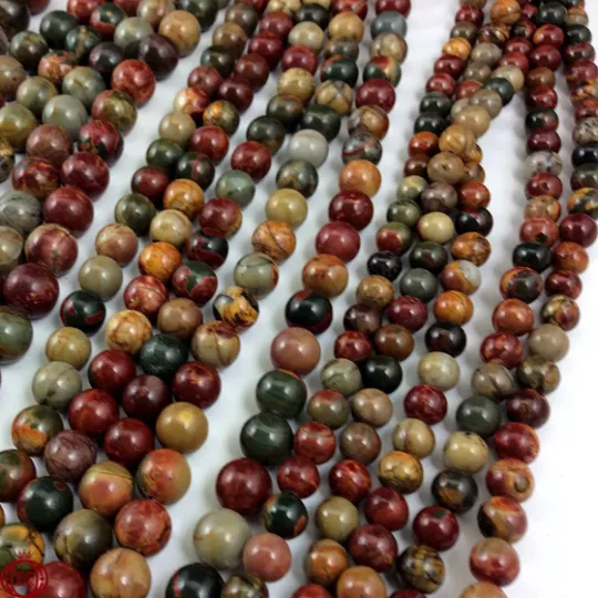 Red Creek Jasper Beads Smooth Round