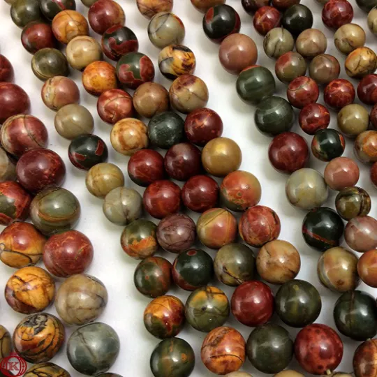 Red Creek Jasper Beads Smooth Round