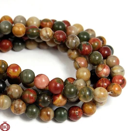 Red Creek Jasper Beads Smooth Round