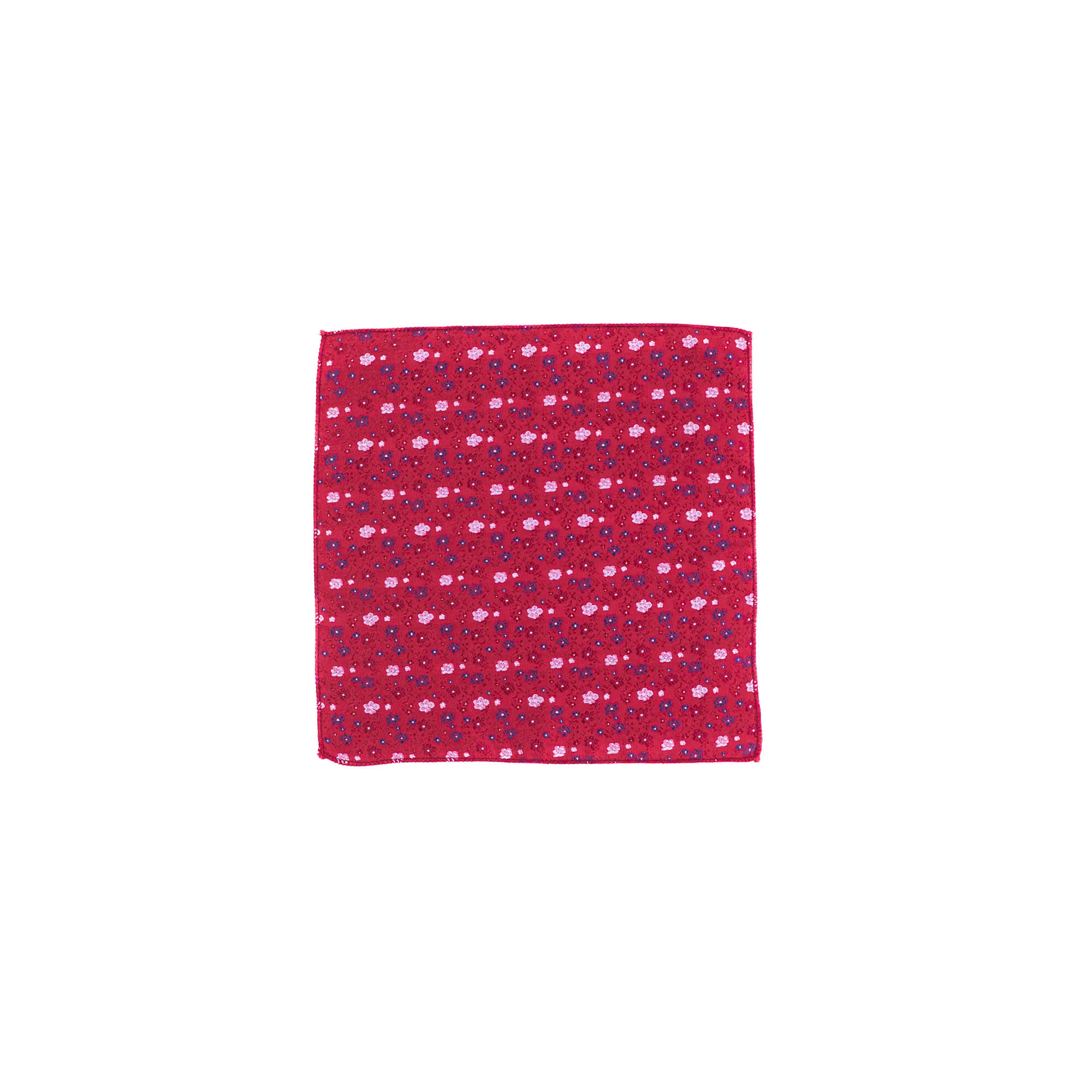 Red Flower Pocket Square
