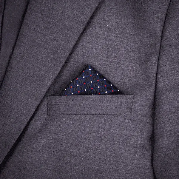 Red Flower Pocket Square