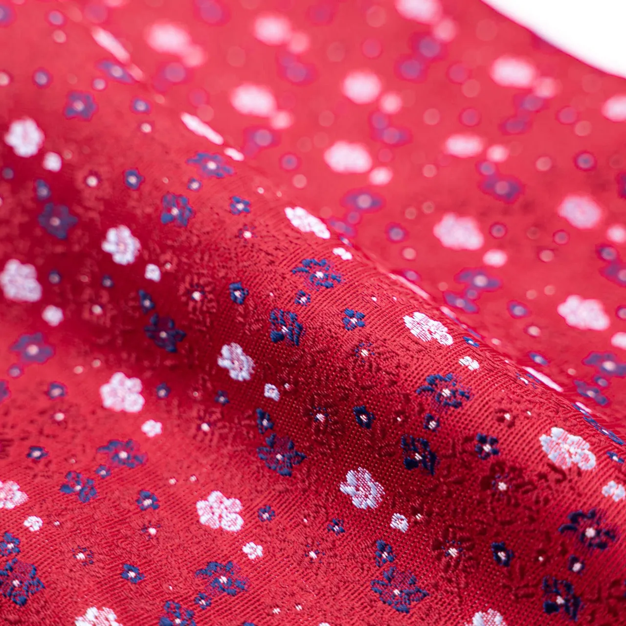 Red Flower Pocket Square