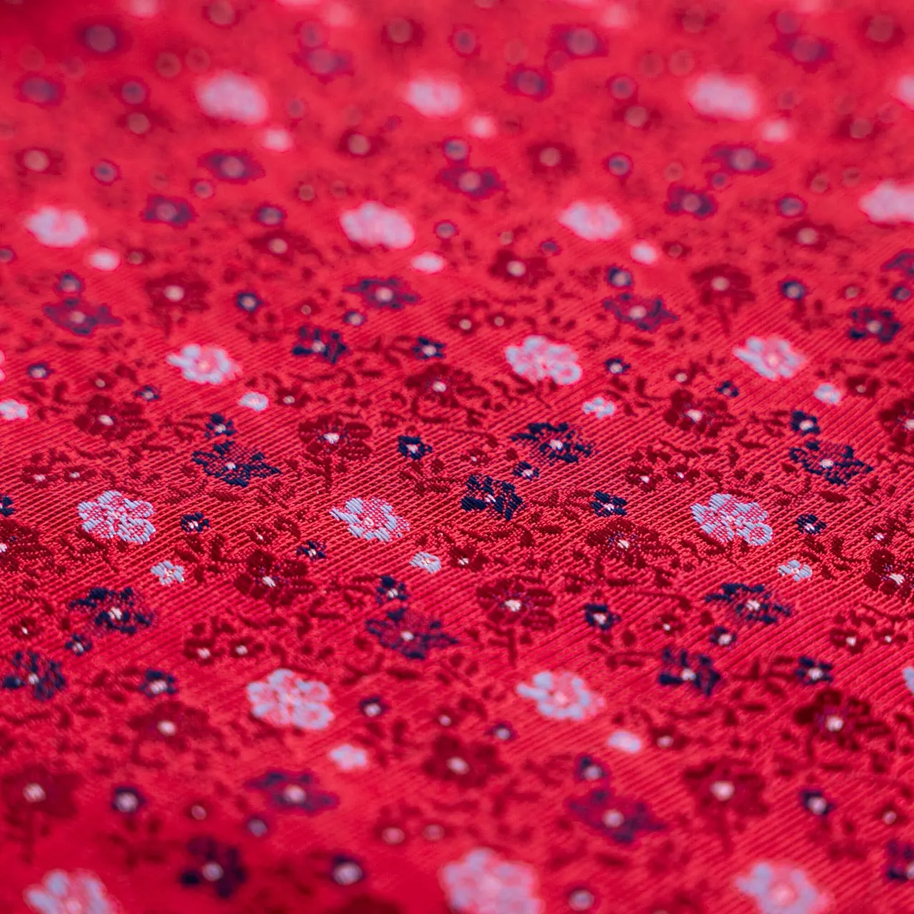 Red Flower Pocket Square