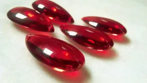 Red Smooth Teardrop Chandelier Crystals, 38mm Pack of 5