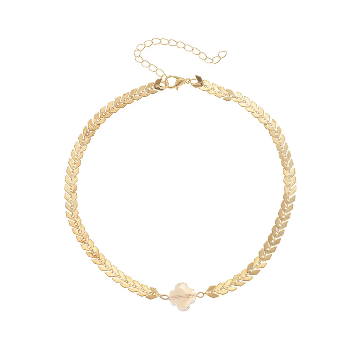 Resin & 18K Gold-Plated Clover Pendant Necklace