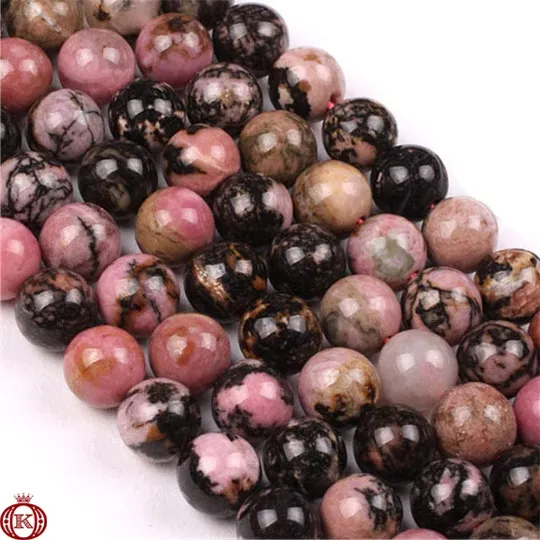 Rhodonite Beads Smooth Round