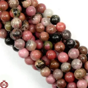 Rhodonite Beads Smooth Round