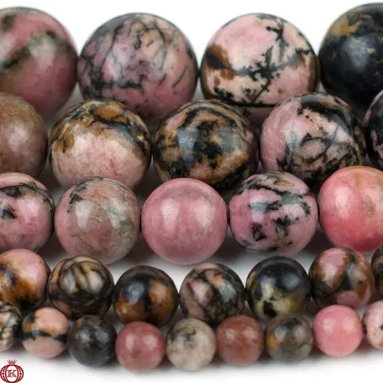 Rhodonite Beads Smooth Round
