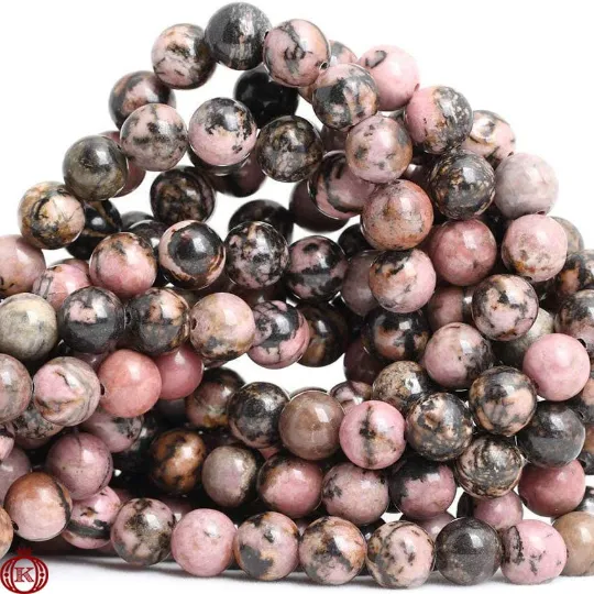Rhodonite Beads Smooth Round
