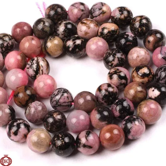 Rhodonite Beads Smooth Round