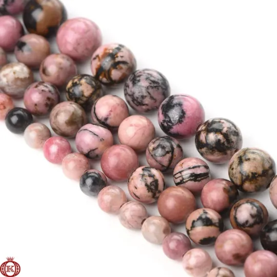 Rhodonite Beads Smooth Round