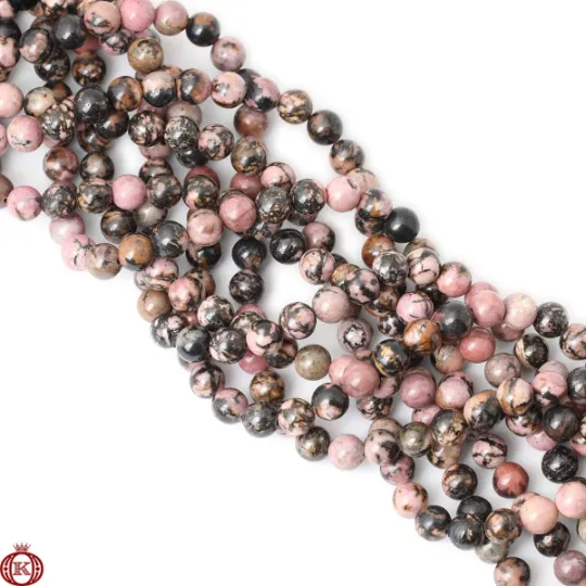 Rhodonite Beads Smooth Round