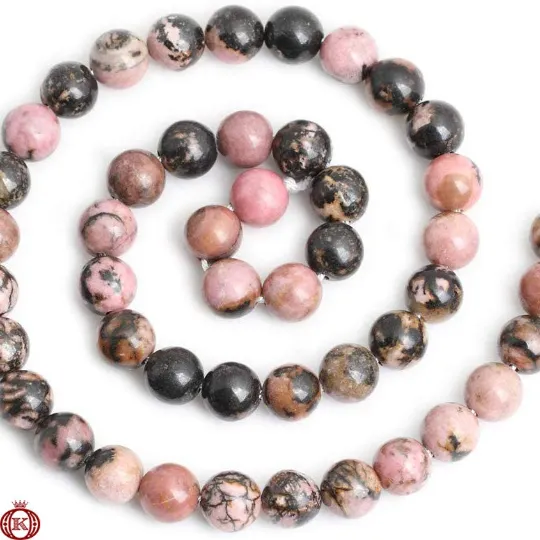 Rhodonite Beads Smooth Round