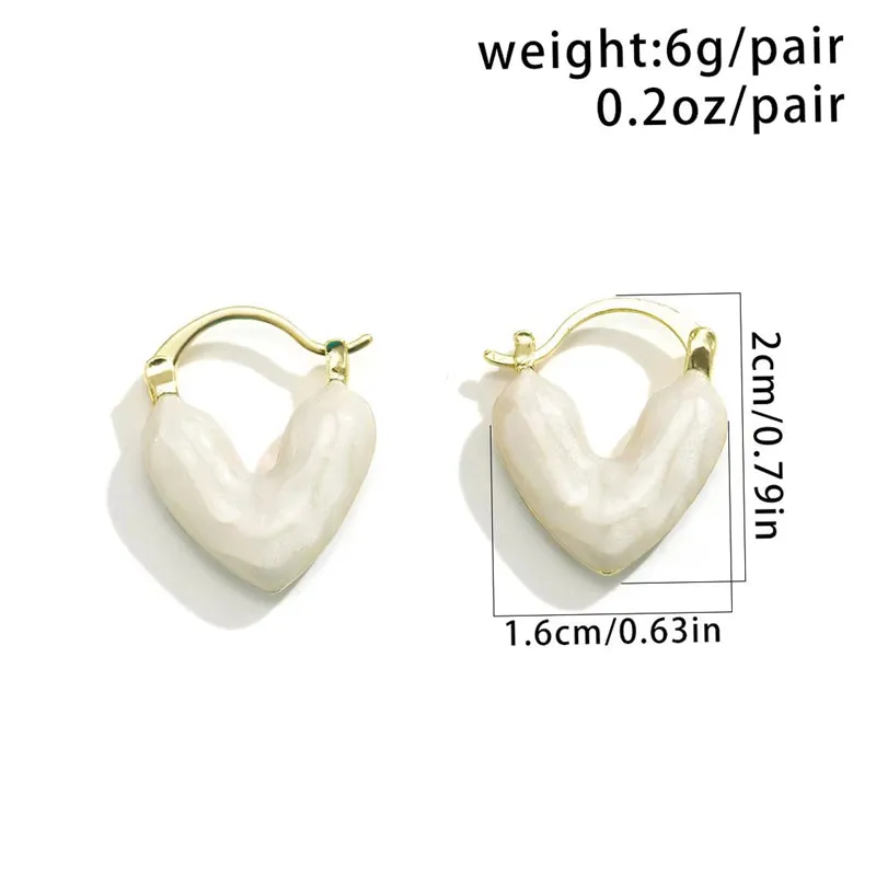 Romantic Heart-Shaped French Earrings for Lady