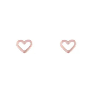 Rose Gold Open Heart Stud Earrings