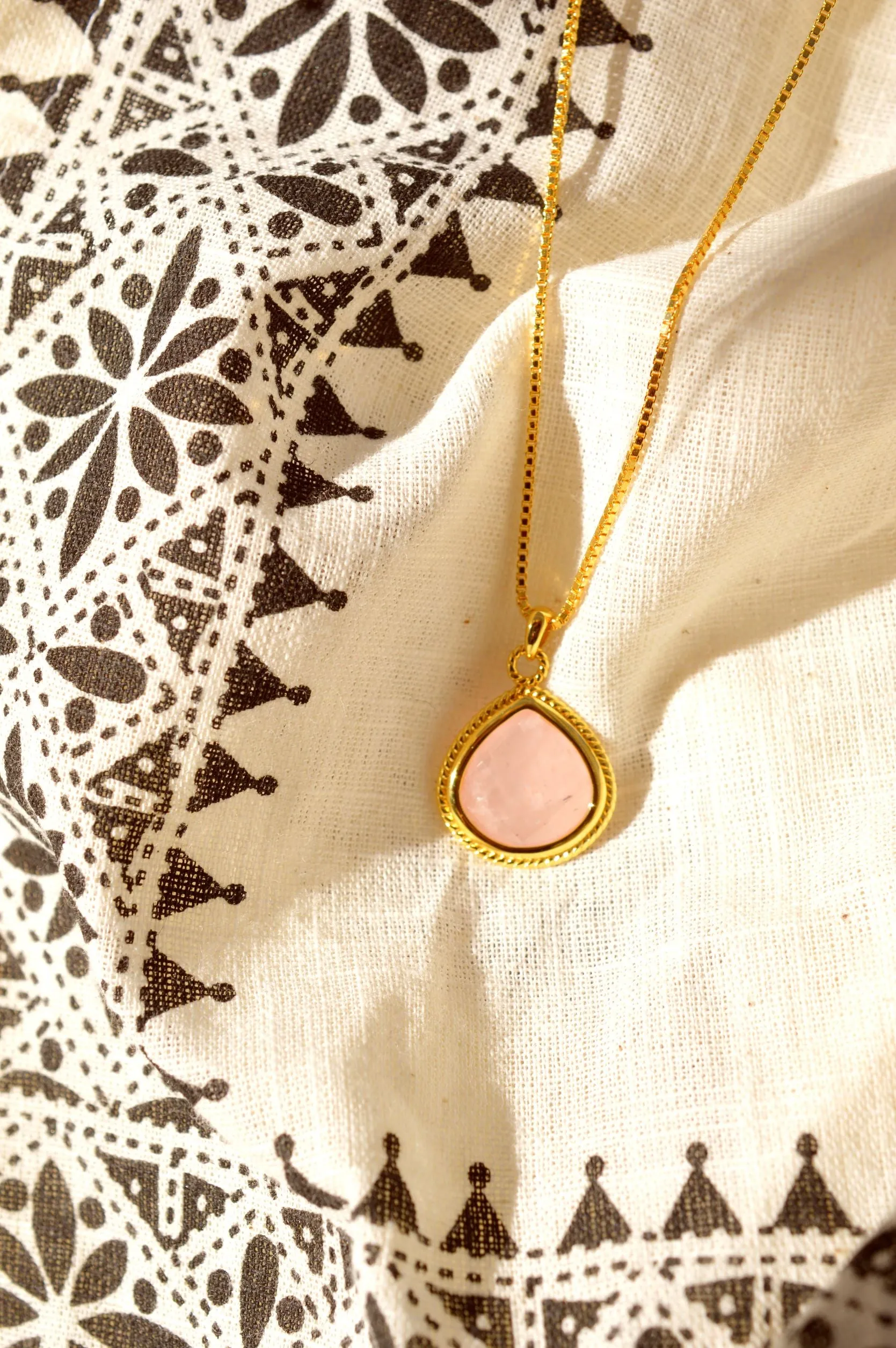 Rose Quartz Compassionate Heart Adjustable Necklace, White Rhodium
