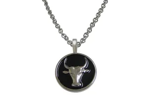 Round Bull Pendant Necklace