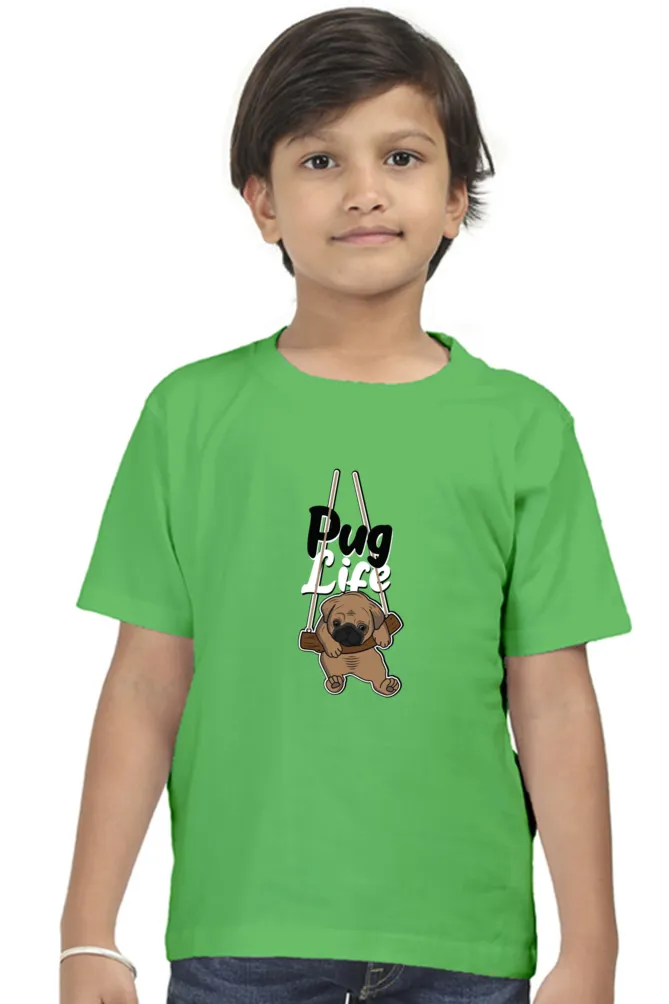 Round Neck T-Shirt (Boys) - Pug Life (10 Colours)