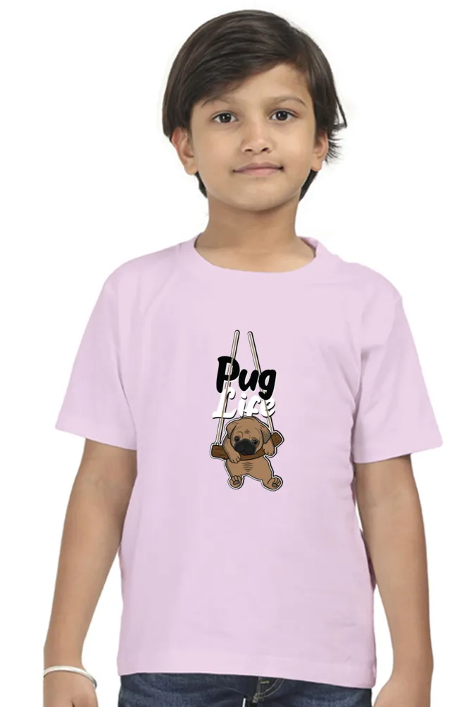 Round Neck T-Shirt (Boys) - Pug Life (10 Colours)