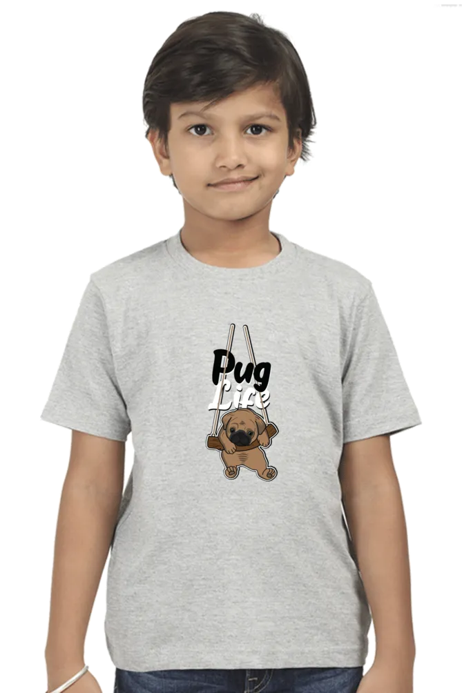 Round Neck T-Shirt (Boys) - Pug Life (10 Colours)