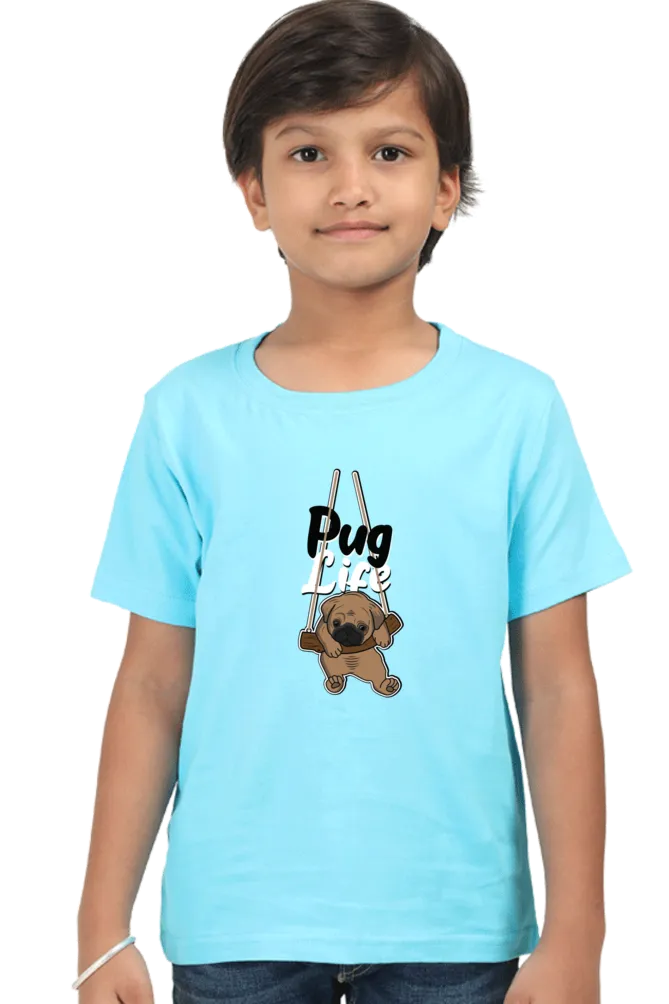 Round Neck T-Shirt (Boys) - Pug Life (10 Colours)