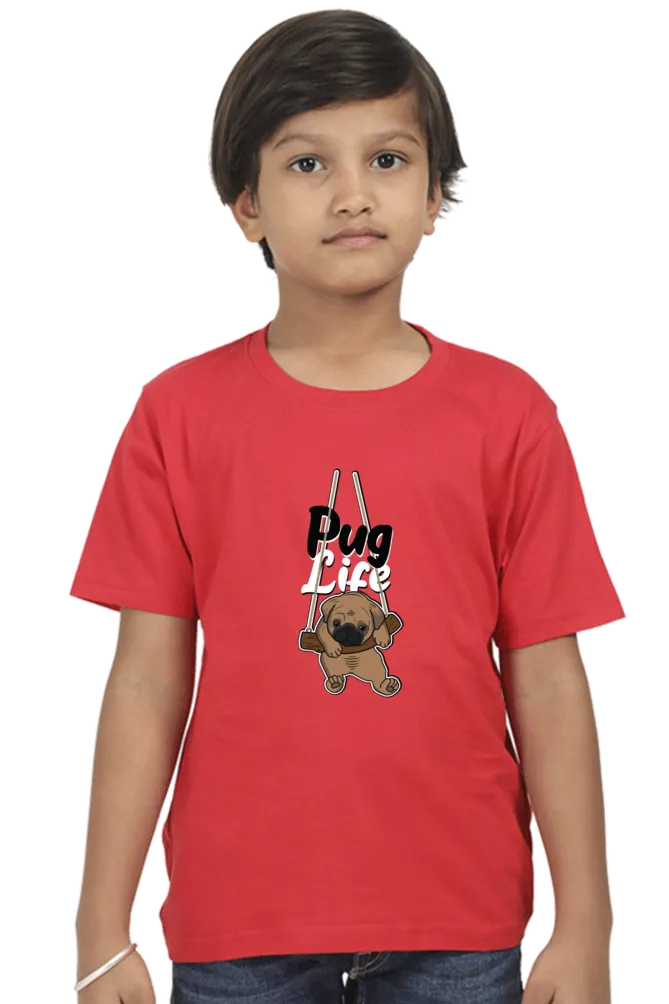 Round Neck T-Shirt (Boys) - Pug Life (10 Colours)