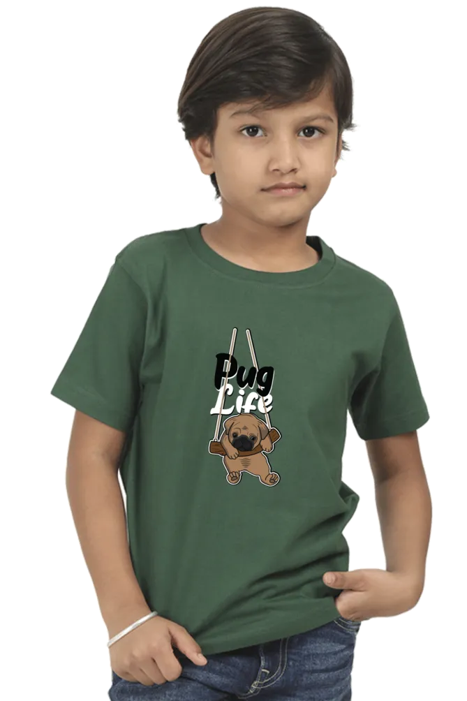 Round Neck T-Shirt (Boys) - Pug Life (10 Colours)