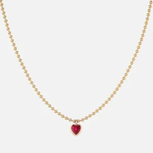 Rubellite Ball Chain Necklace
