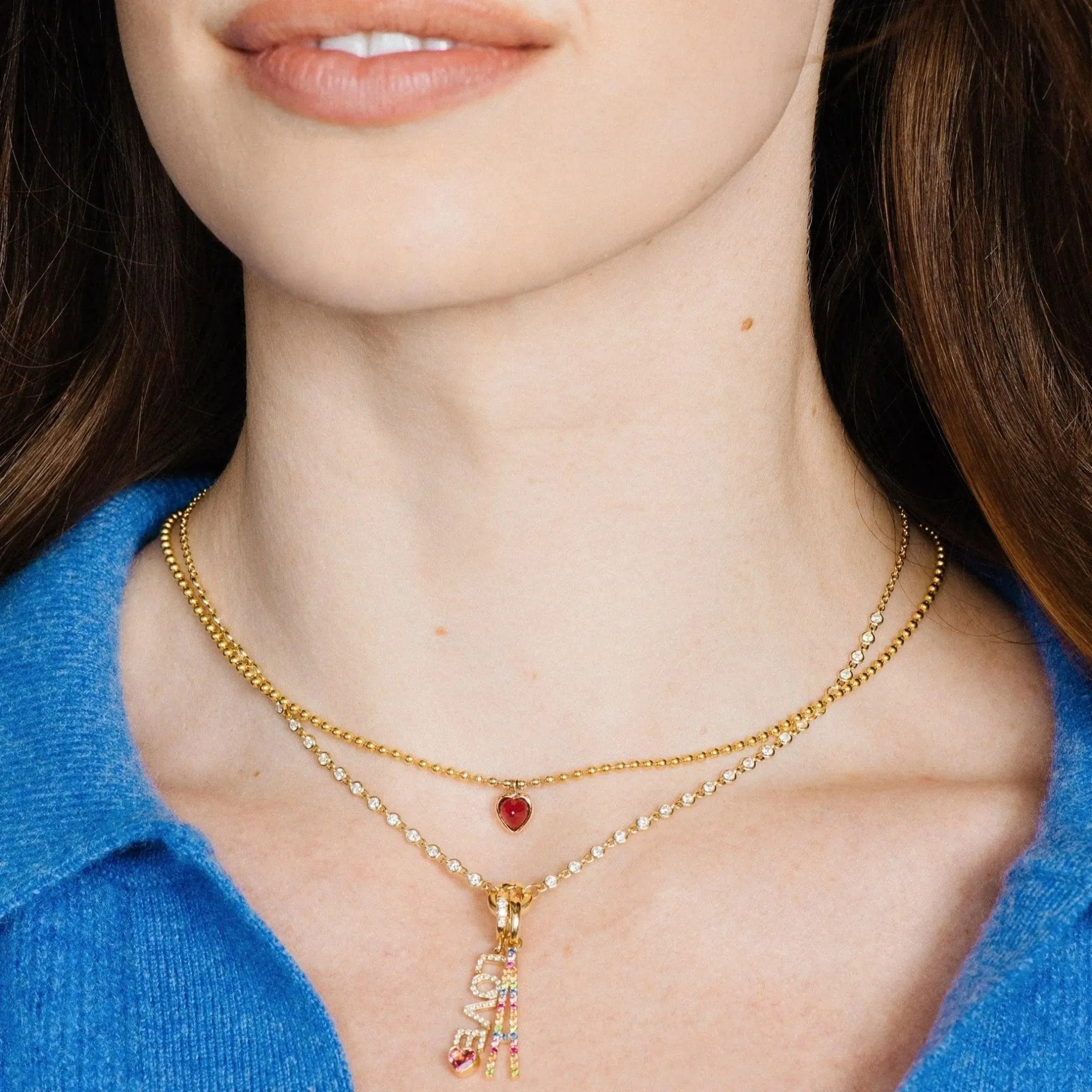 Rubellite Ball Chain Necklace