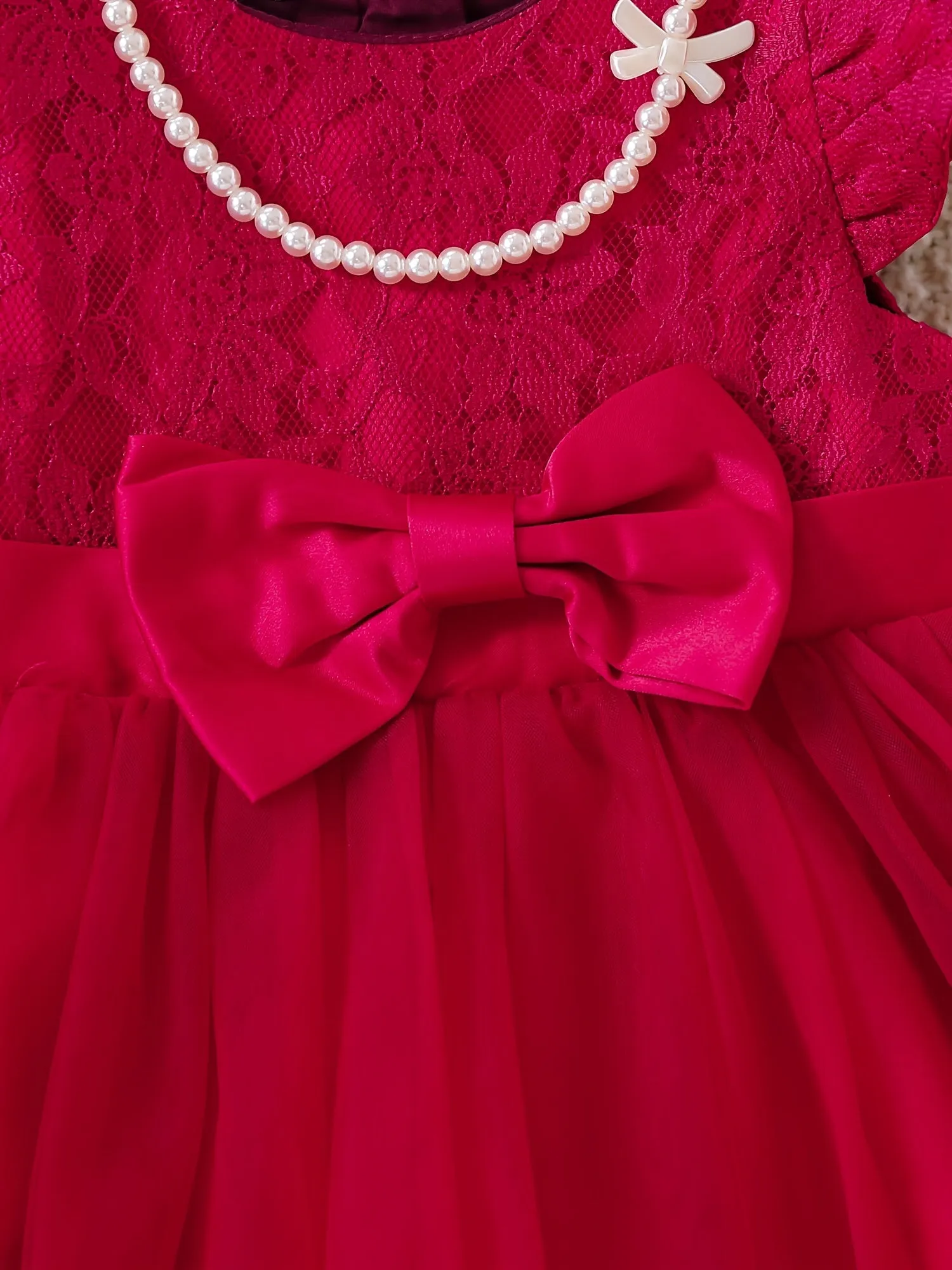 Ruffled Lace Princess Dress for Baby Girls