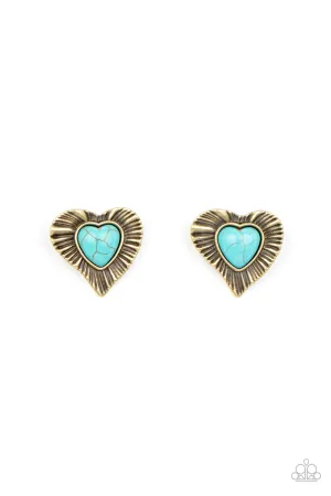 Rustic Romance - Brass Post Earring