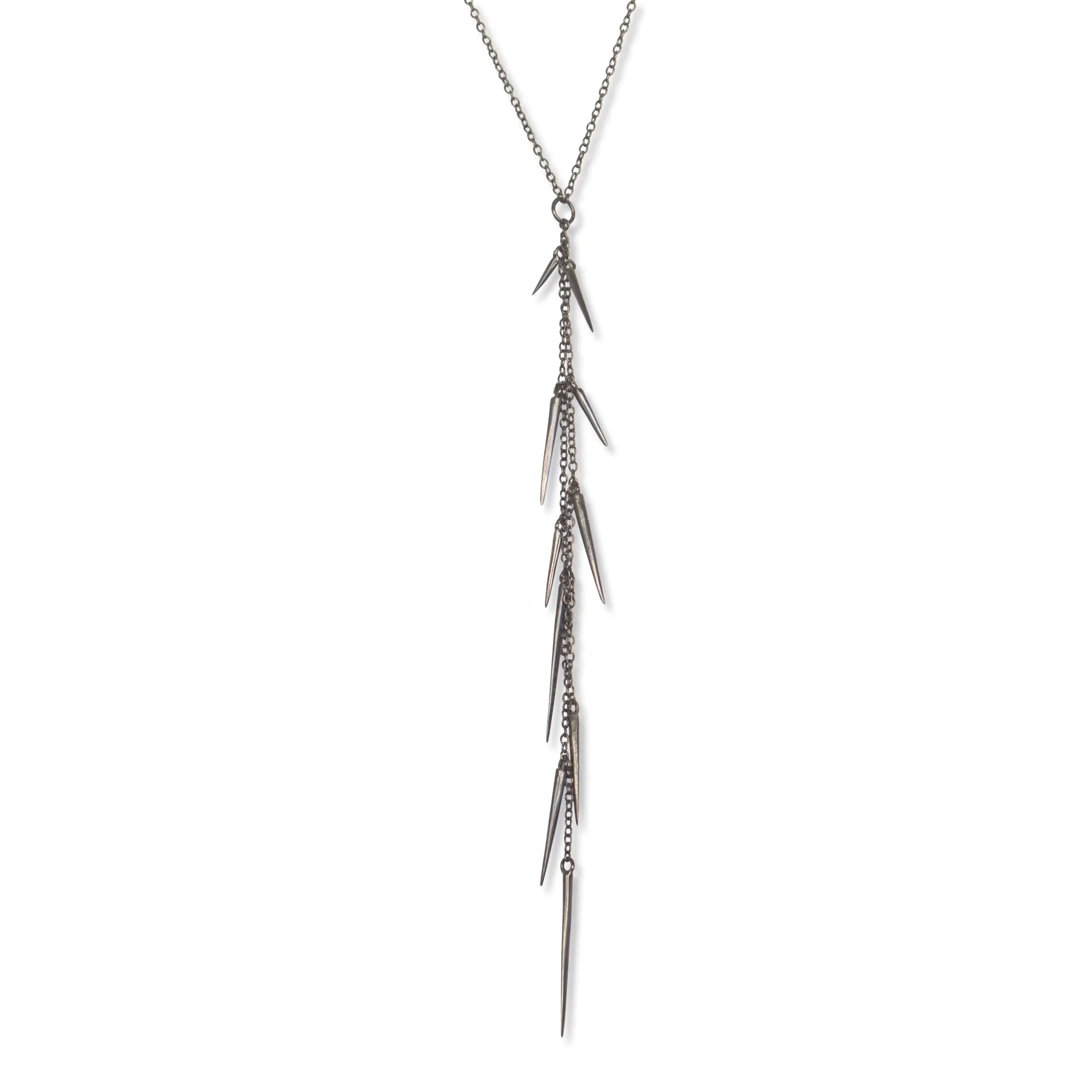 SALE! Small Point Long Drop Necklace in Black Rhodium by Marion Cage