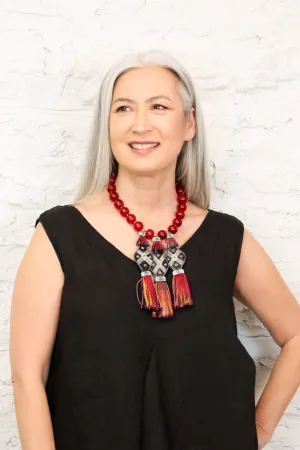 Sally Bass Leather Necklace