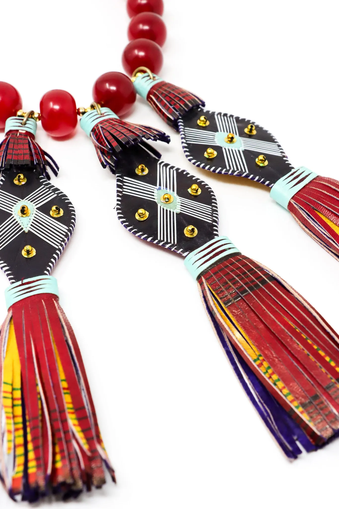 Sally Bass Leather Necklace