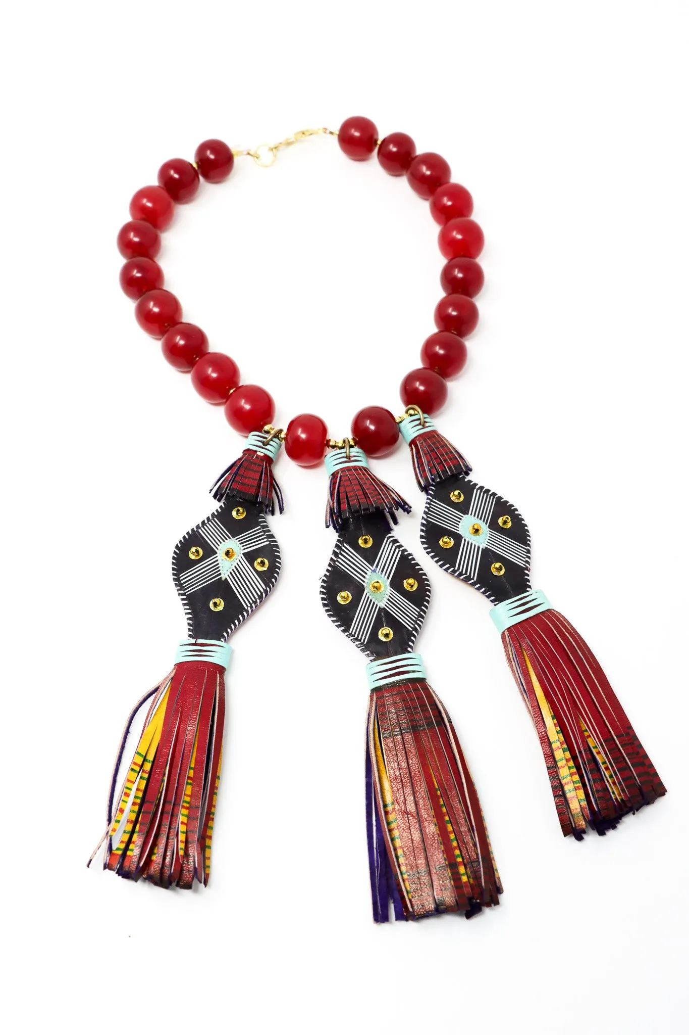 Sally Bass Leather Necklace