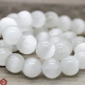 Selenite Beads Natural Smooth Round