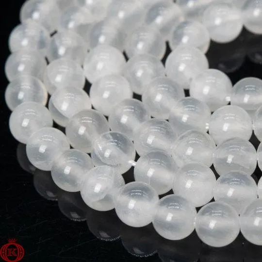 Selenite Beads Natural Smooth Round