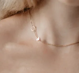 Sideways Double Initial Necklace